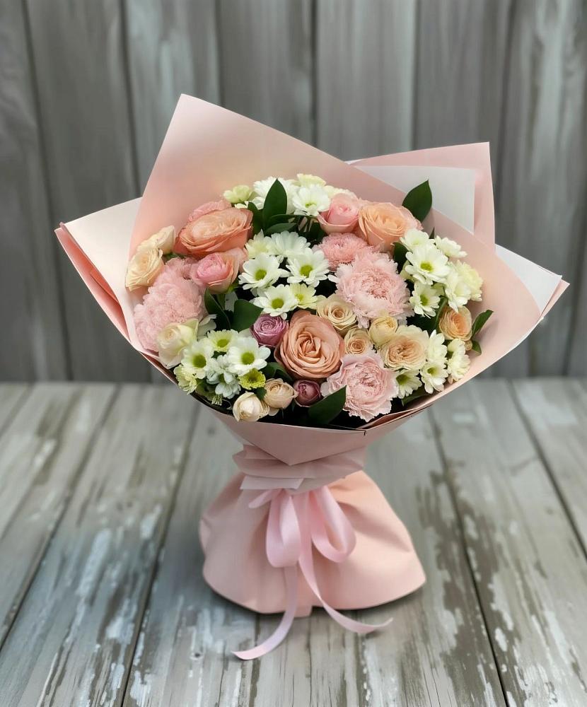 Букет цветов из: Гвоздики, Розы и Хризантемы во Фрязино