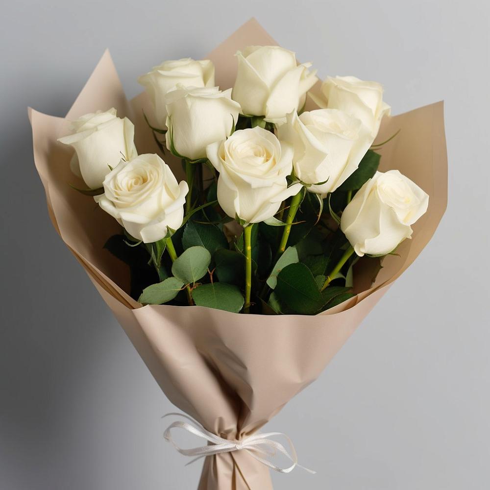 Букет 9 Белых роз Эдлесс Лав во Фрязино