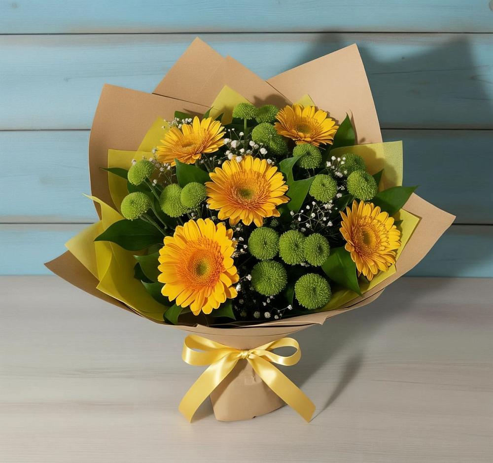 Букет цветов из: Герберы и Хризантемы во Фрязино