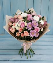 Букет цветов из:  Хризантемы, Розы и Альстромерии #REPLACE_PRED# Фрязино
