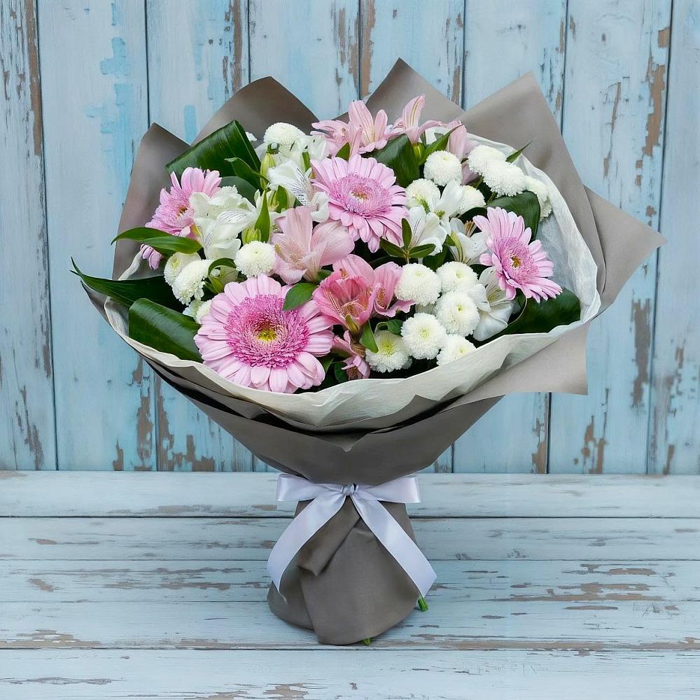 Букет цветов из: Герберы, Альстромерии и Хризантемы во Фрязино