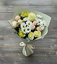 Букет цветов из:  Альстромерии, Розы и Хризантемы во Фрязино